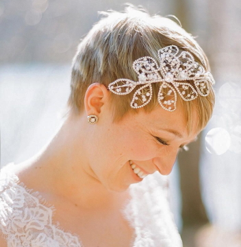 Perfect Boho Wedding Headpiece for Short Hair Darling and Green